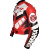 Yamaha R1 Red Classic Leather Biker Jacket